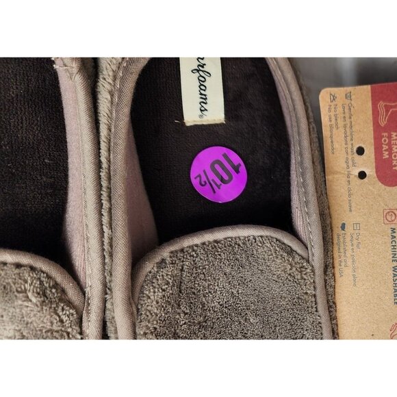 Dearfoam Memory Foam Slippers, Machine Washable, Medium US 9-10, Easy On/Off - Picture 8 of 16